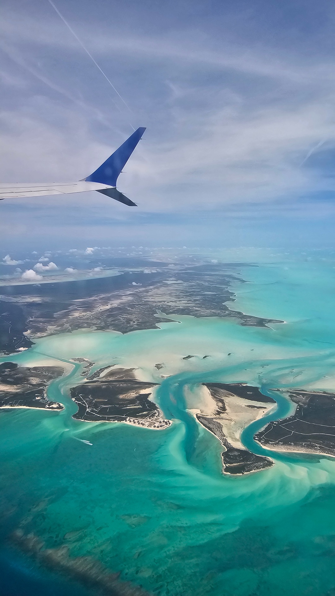 Aerial approach to Turks and Caicos
